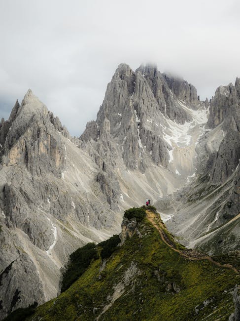 Dolomites hiking trail mist