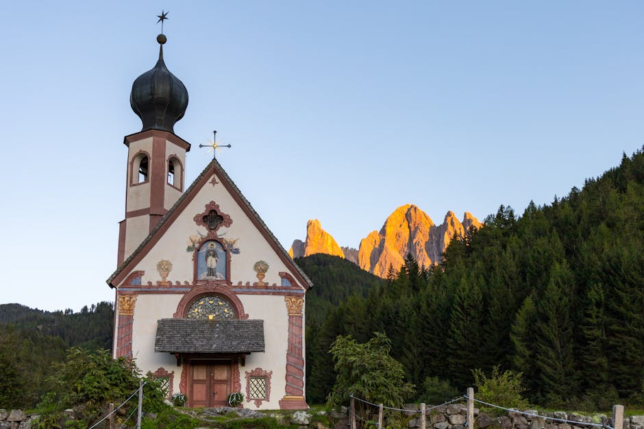 St John in Ranui church Odle backdrop morning