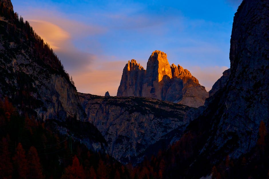 Tre Cime di Lavaredo sunrise silhouette