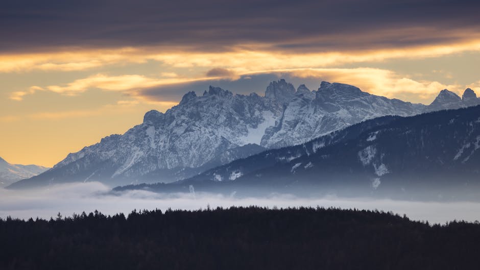 early morning alpine pasture Dolomites
