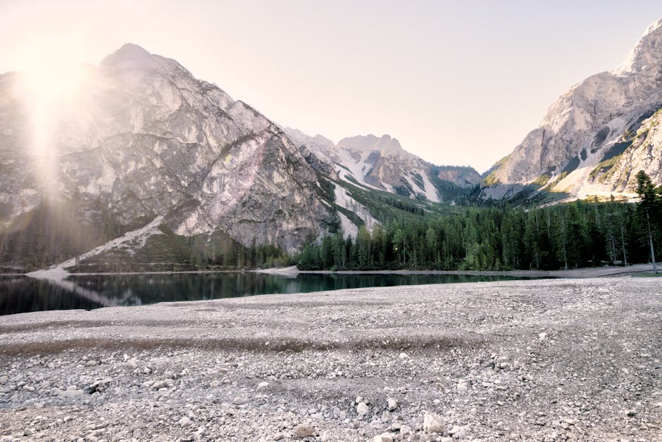 Pragser Wildsee lake reflection morning